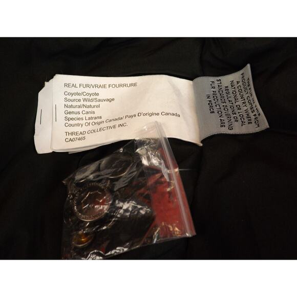 NWT PAJAR CANADA BLACK NYLON COYOTE FUR HOODIE JAMES GOOSE DOWN JACKET L - Picture 8 of 9